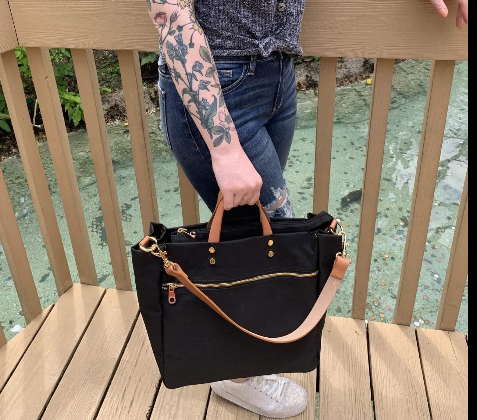 Codie Nylon Tote with Leather Accents