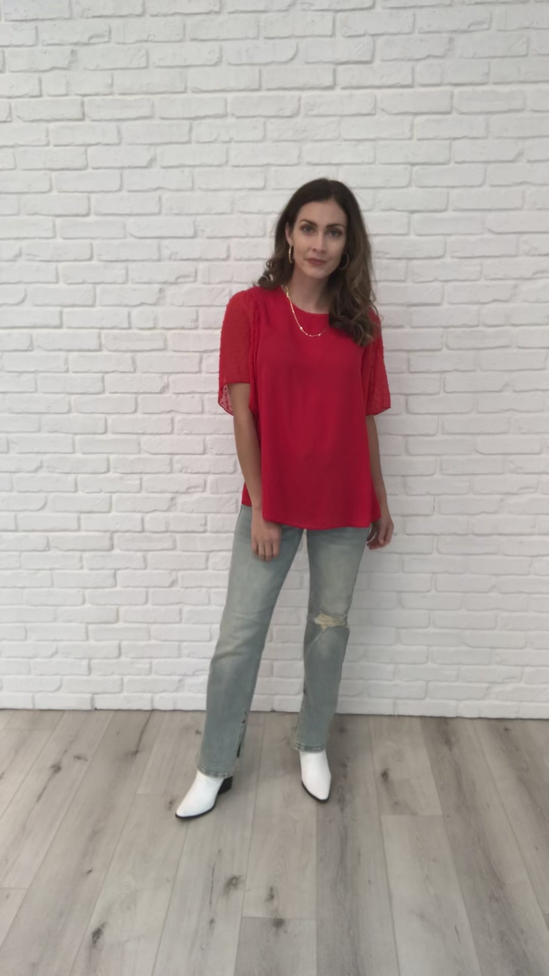 Best Of My Love Short Sleeve Blouse In Red