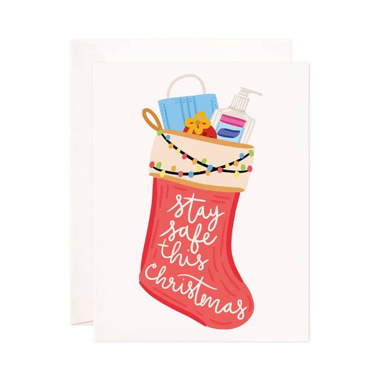 Stay Safe This Christmas Stocking Greeting Card
