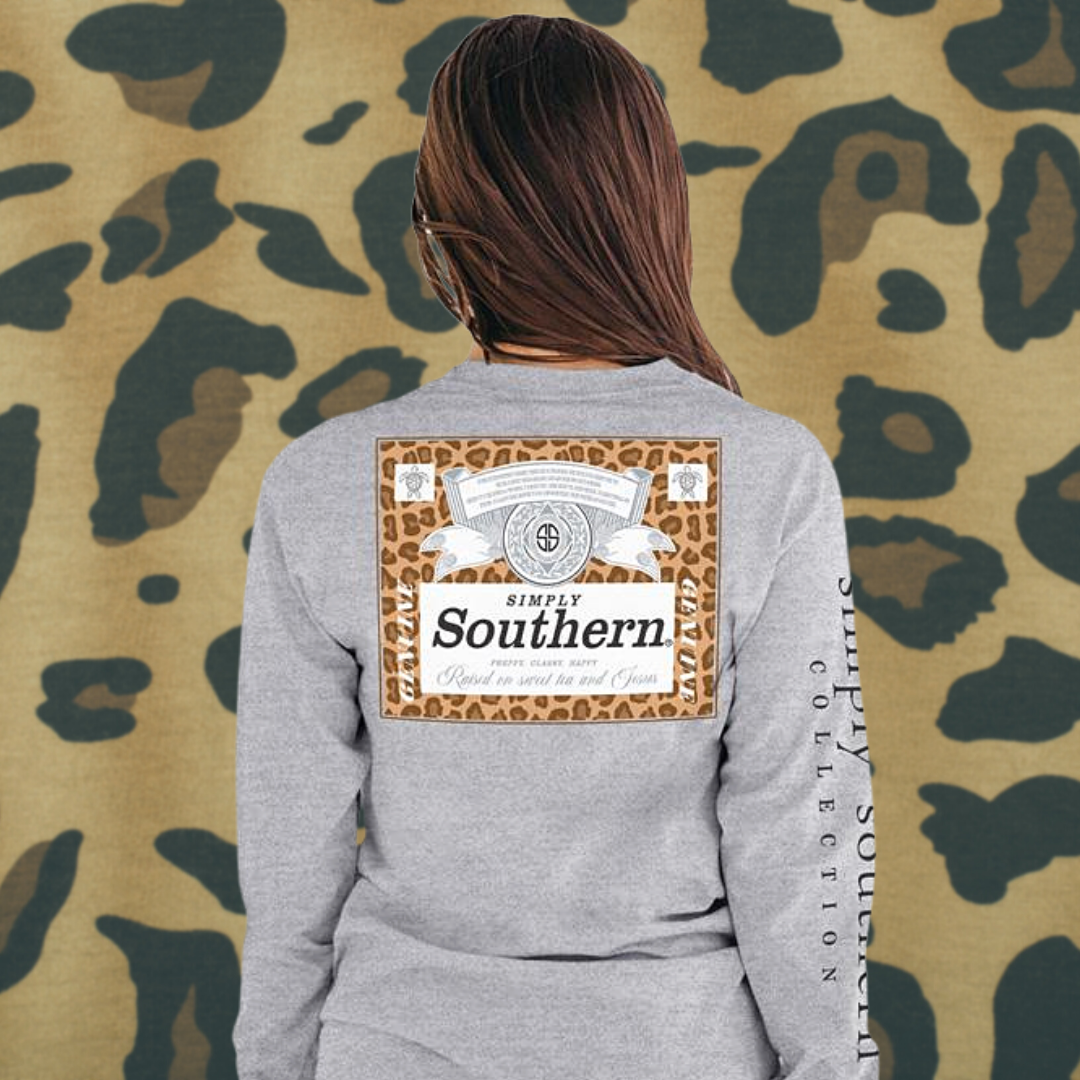 Leopard Logo Long Sleeve Tee by Simply Southern