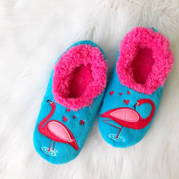 Flamingo House Slippers by Snoozies