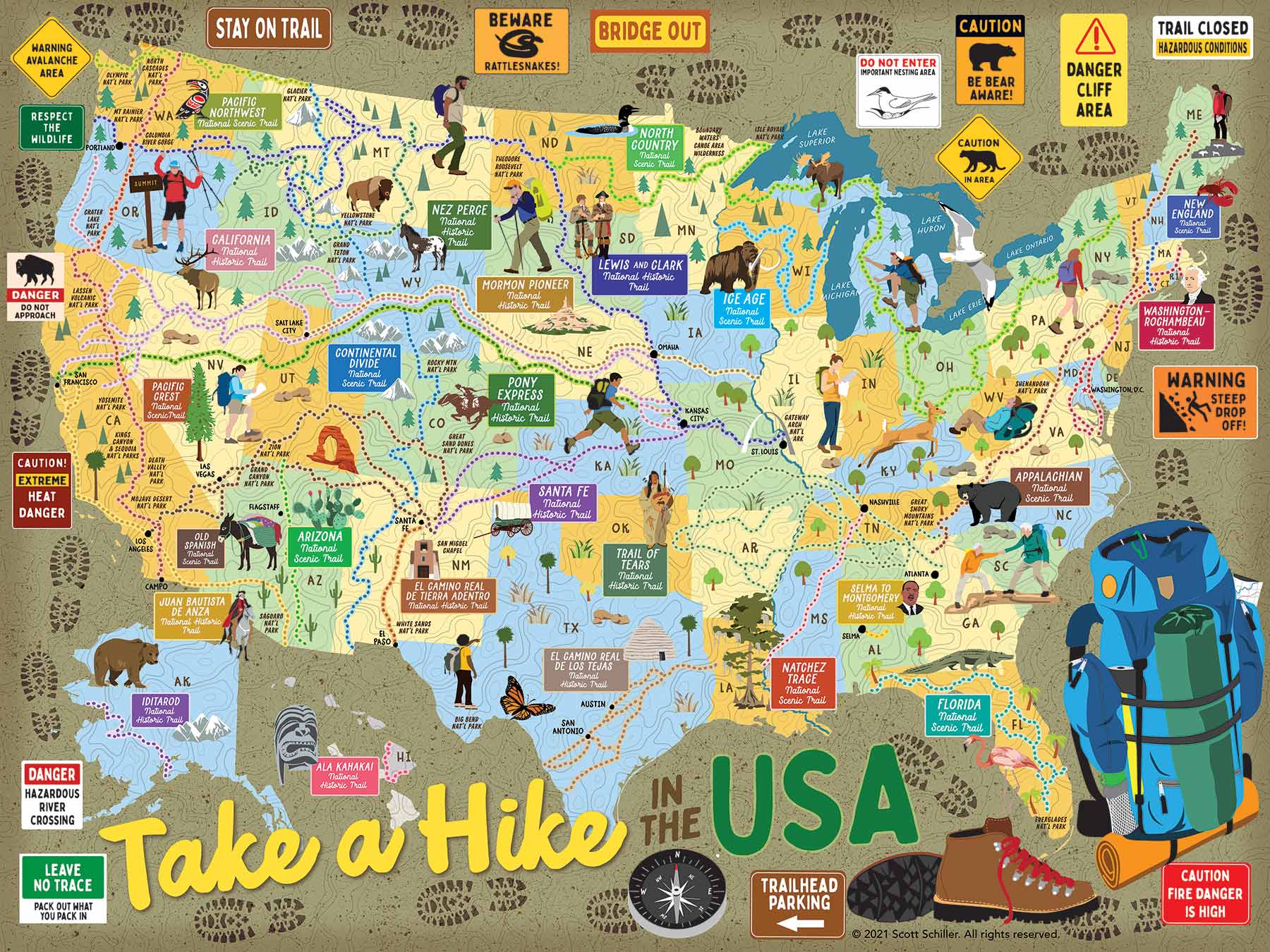 Take A Hike USA 500 Piece Jigsaw Puzzle