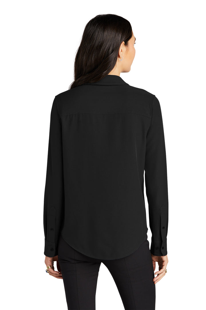 Monique Button Up Long Sleeve Blouse - Deep Black