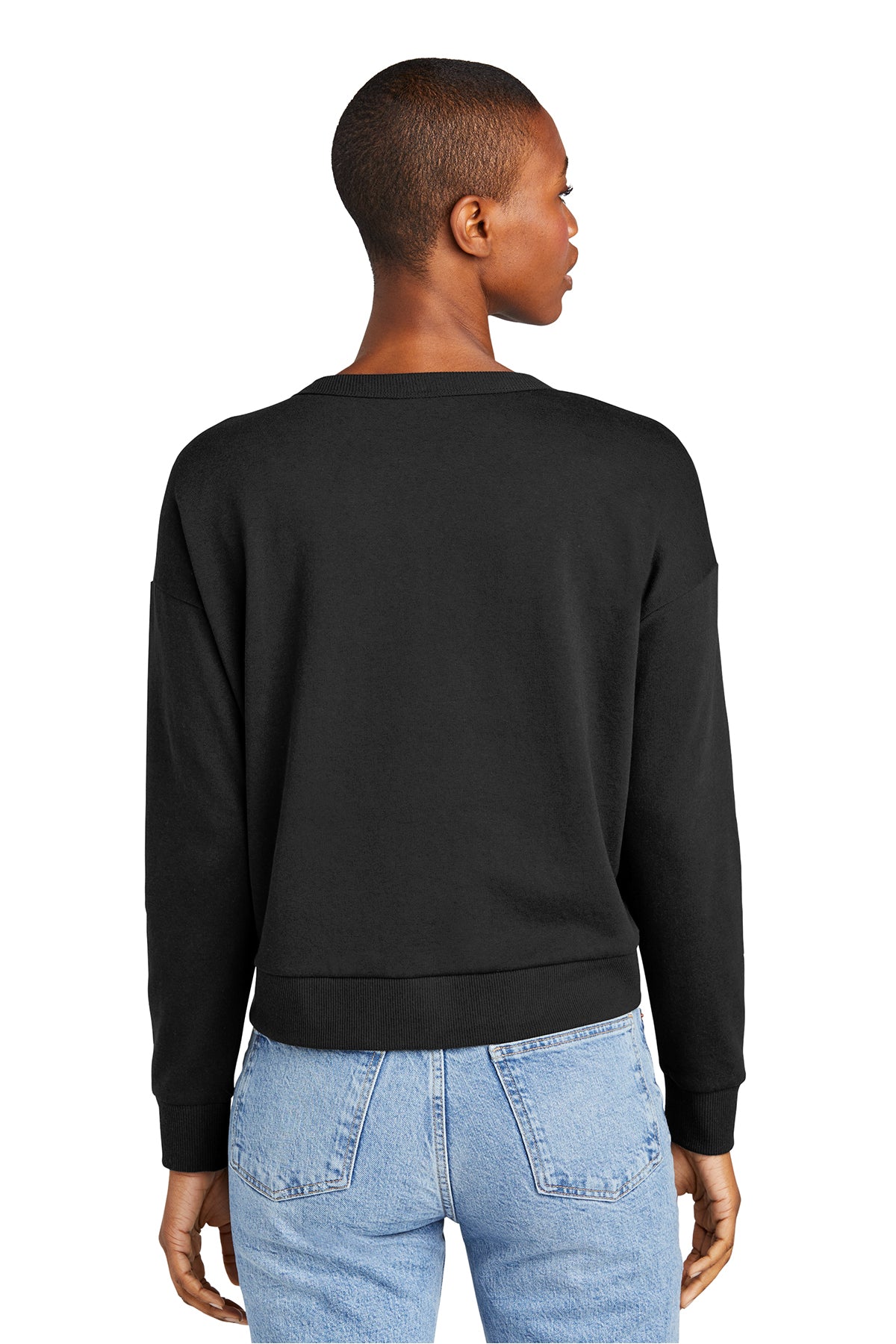 Tracey Perfect Tri Fleece V-neck Sweatshirt - Black