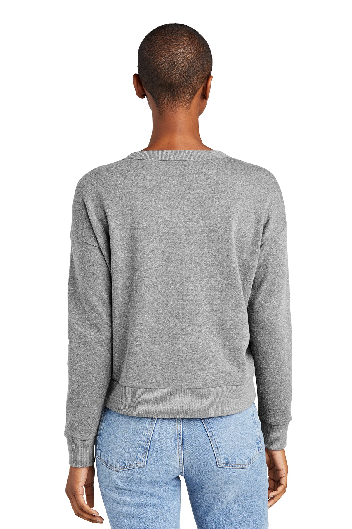 Tracey Perfect Tri Fleece V-neck Sweatshirt - Grey Frost