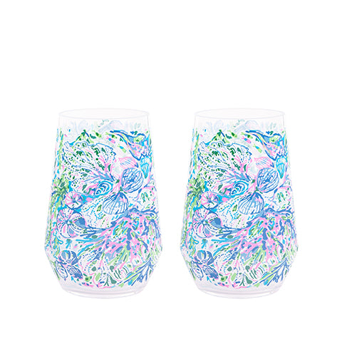 Acrylic Wine Glass Set by Lilly Pulitzer - Soleil It On Me