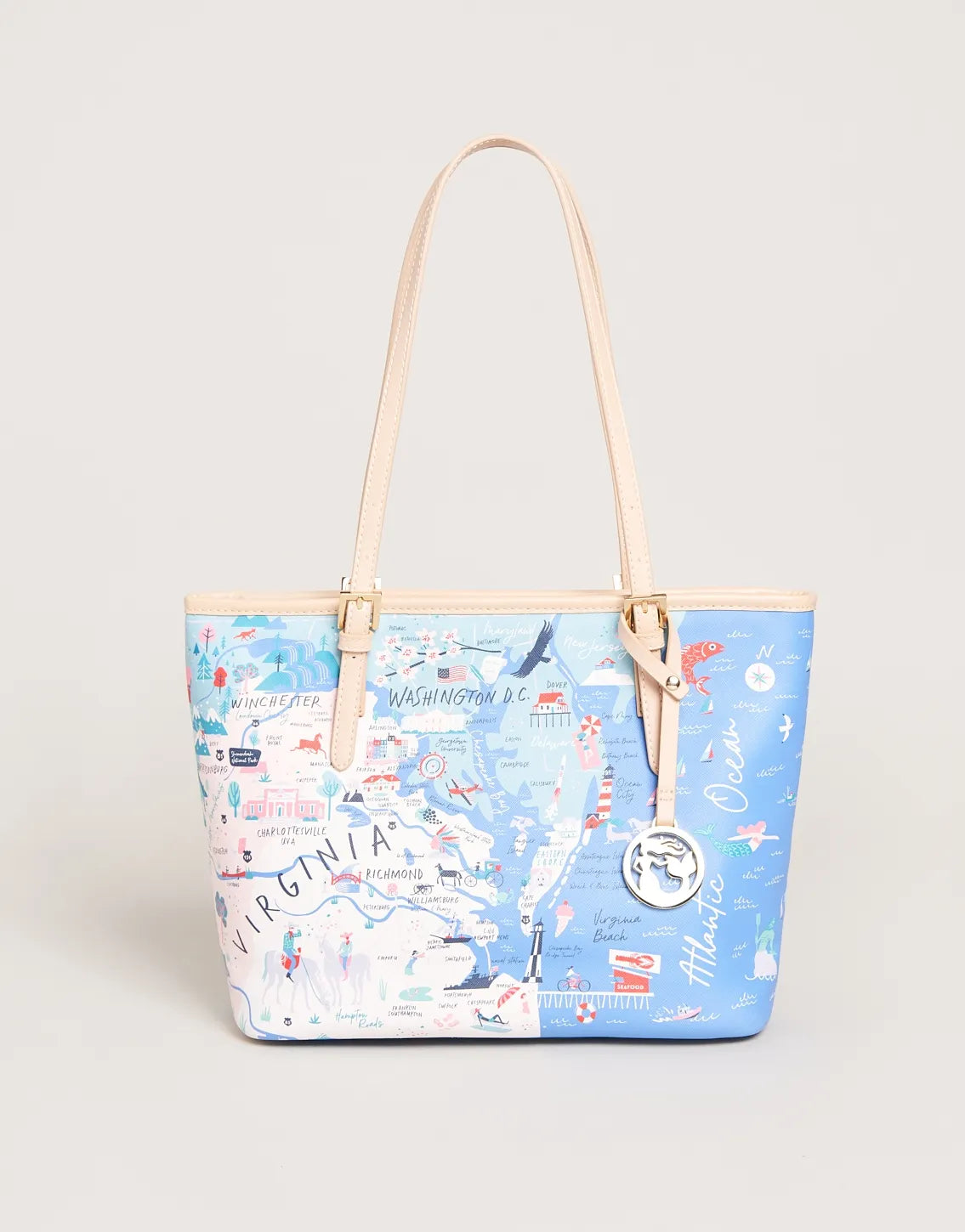 Love Virginia Small Tote with Zipper by Spartina