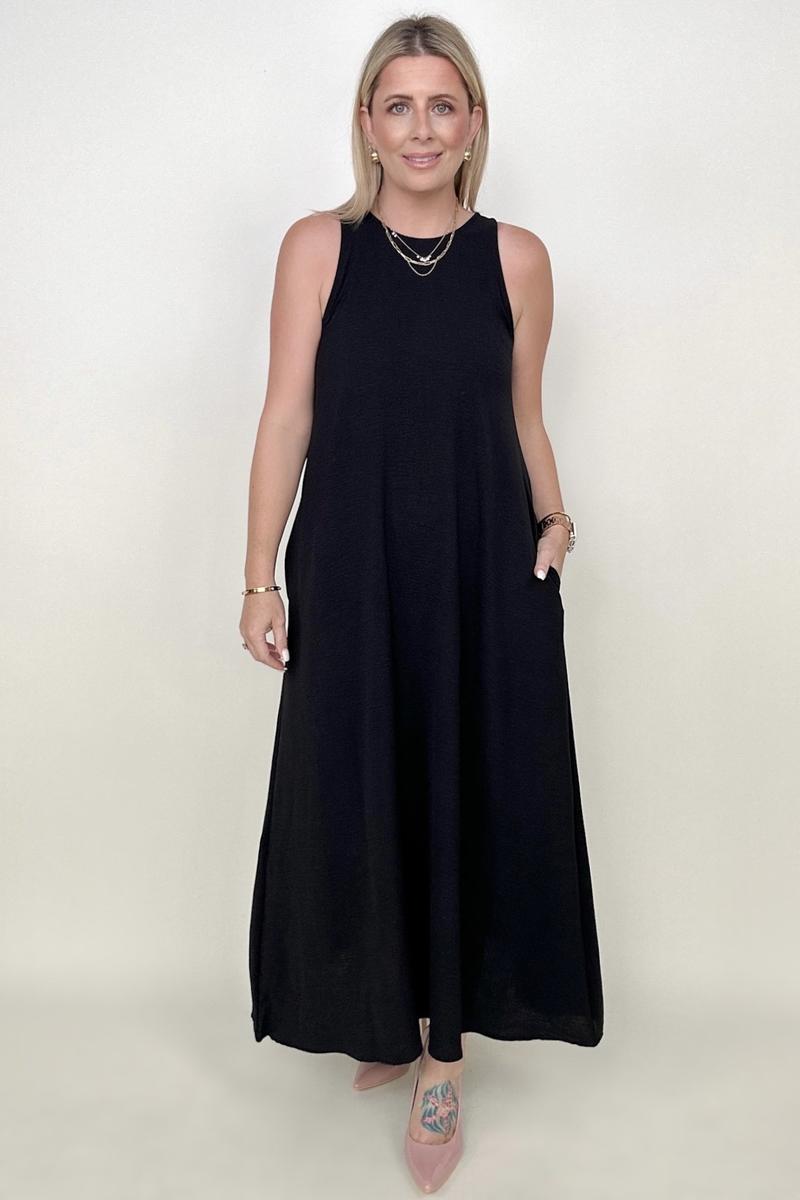 FINAL SALE: Be Stage Sleeveless Airflow A-Line Maxi Dress