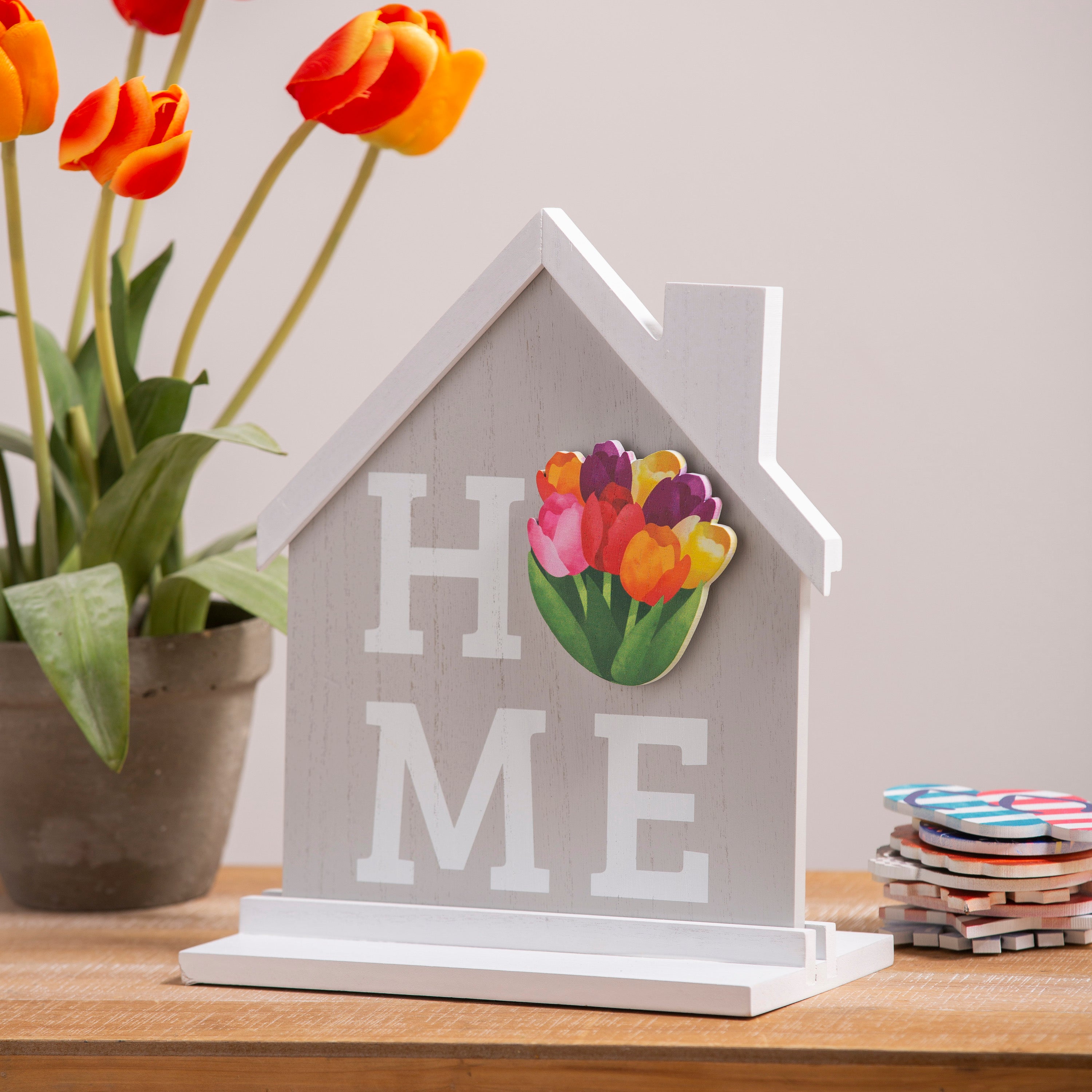 'Home' Sitter Sign With Interchangeable Seasonal Icons