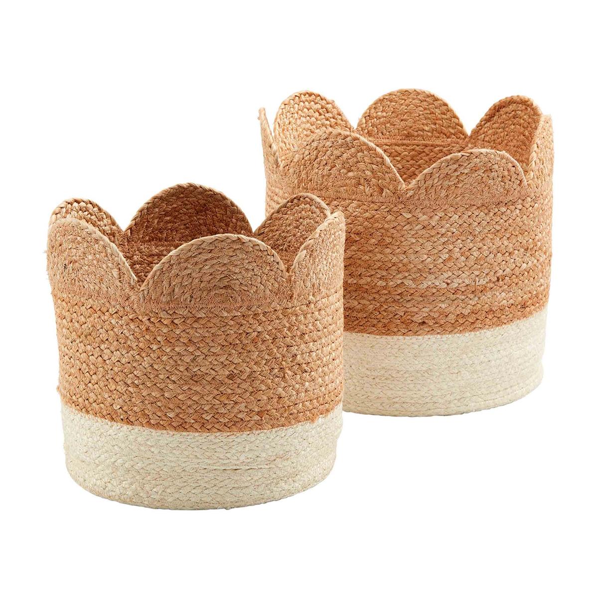 Two-Tone Scalloped Basket Set by Mud Pie