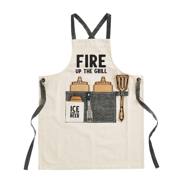 'Fire Up The Grill' Apron by Mud Pie