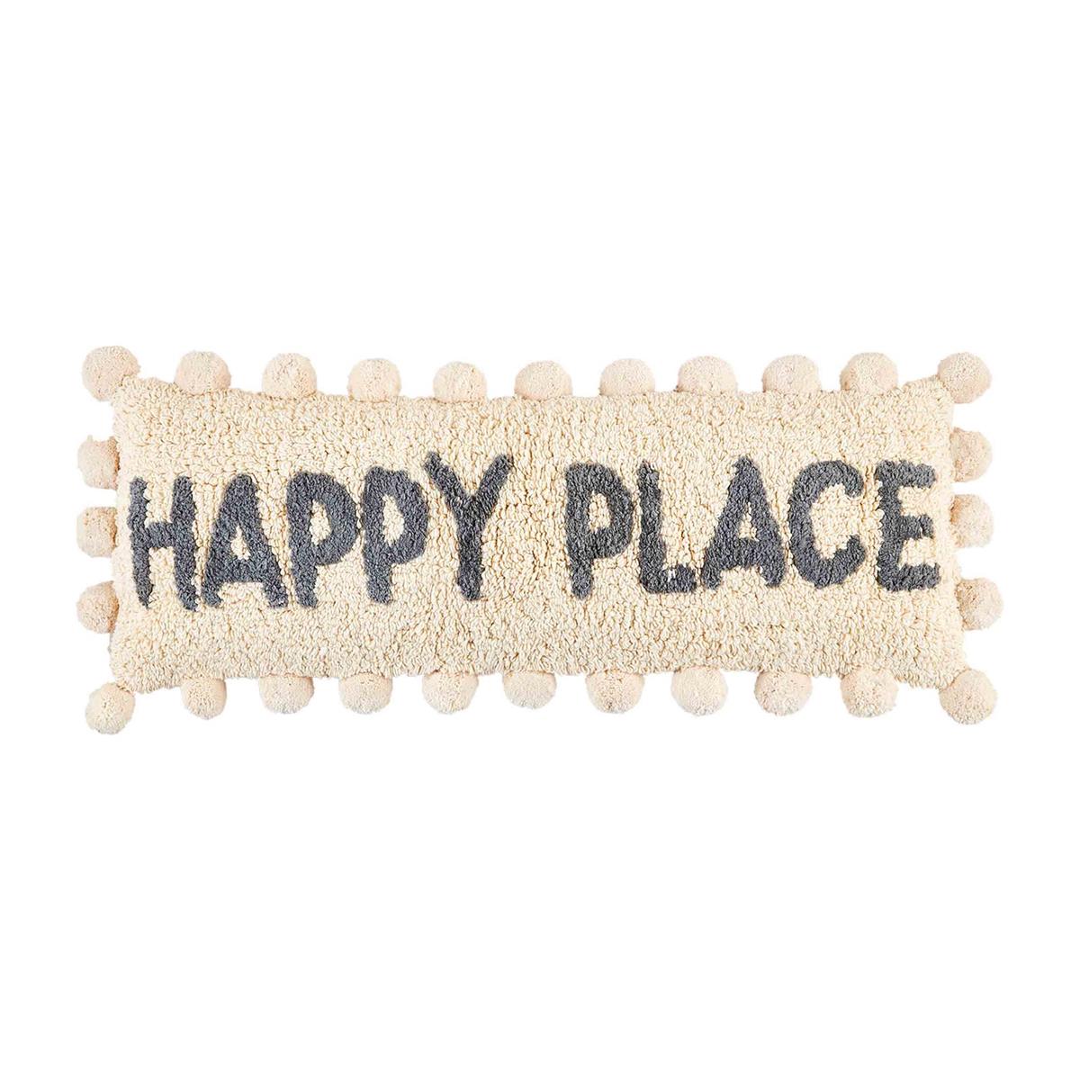 'Happy Place' Tufted Long Pillow by Mud Pie
