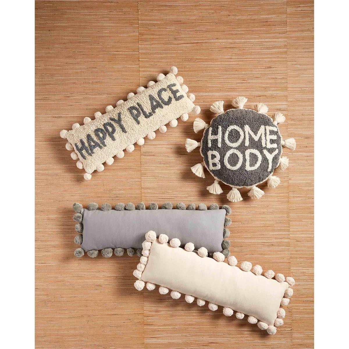 'Happy Place' Tufted Long Pillow by Mud Pie