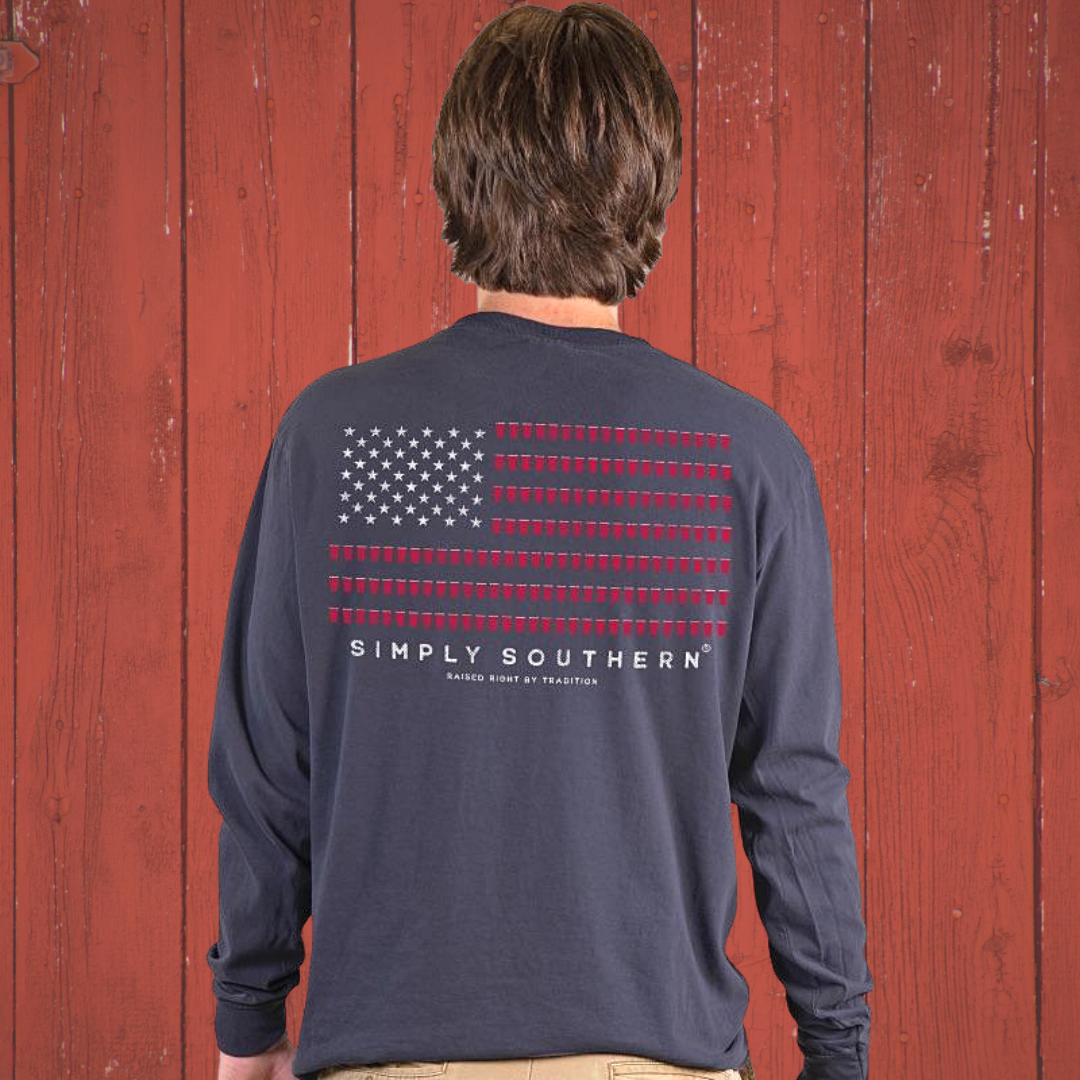 Red Cup Flag Long Sleeve Tee by Simply Southern