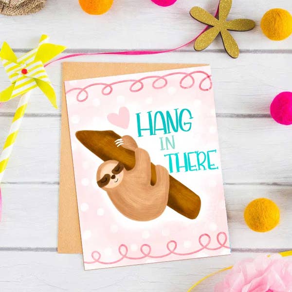 'Hang in There' Sloth Card