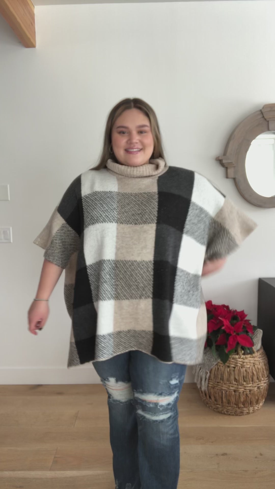 Your Next Favorite Roll Neck Sweater Poncho