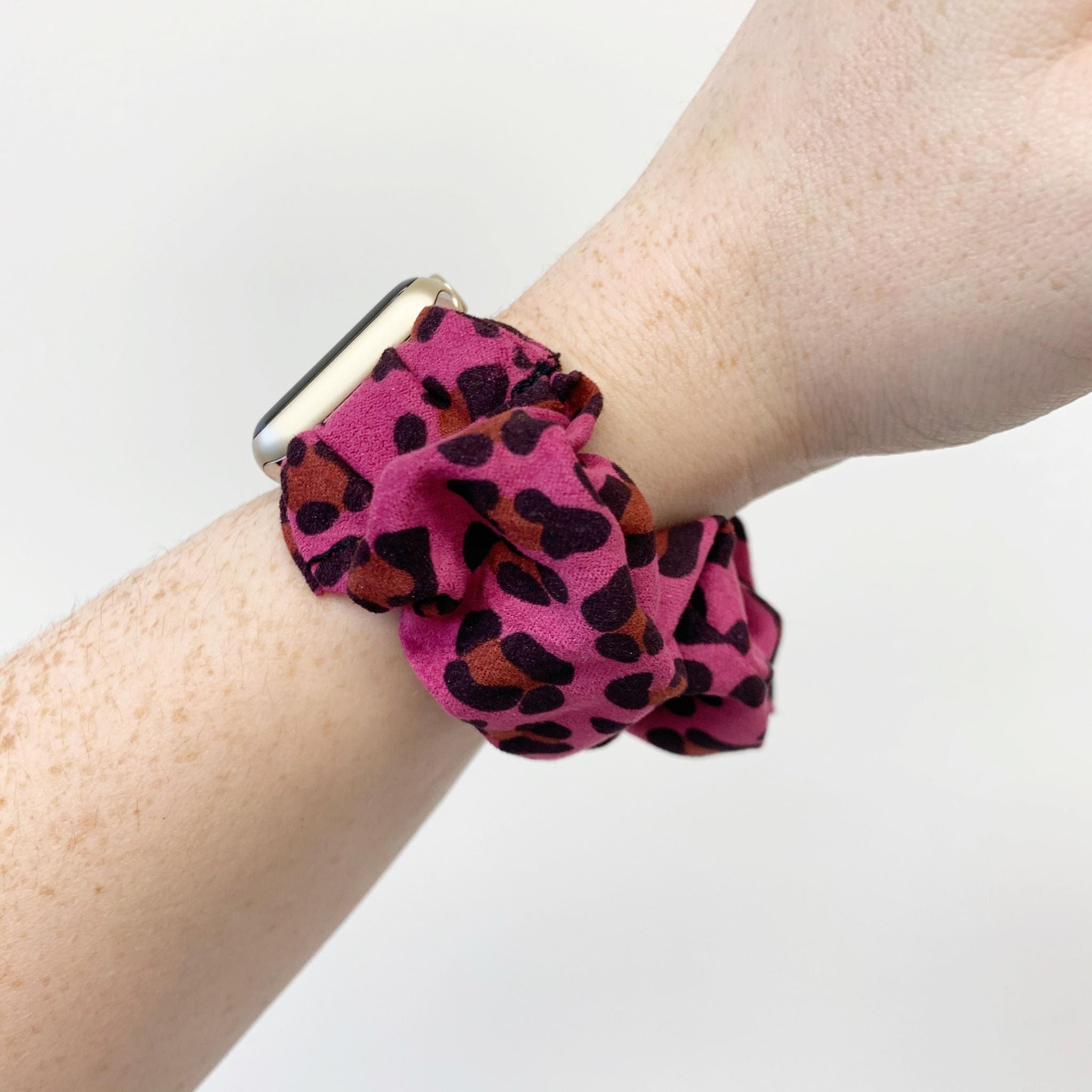 Pink Suede Leopard Smart Watch Band