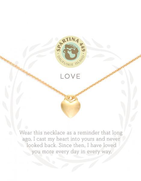 Sea La Vie Love/Heart Necklace by Spartina - Gold