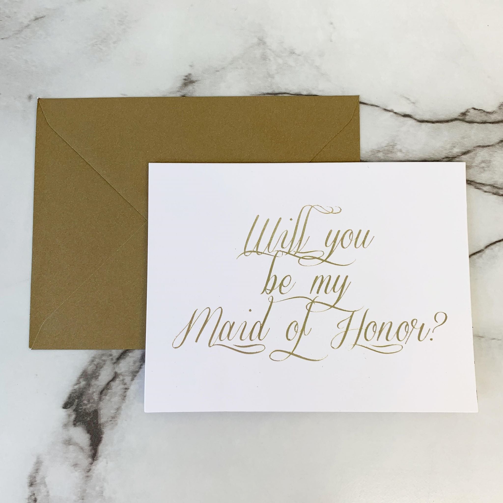 'Will You Be My Maid of Honor' Wedding Day Card