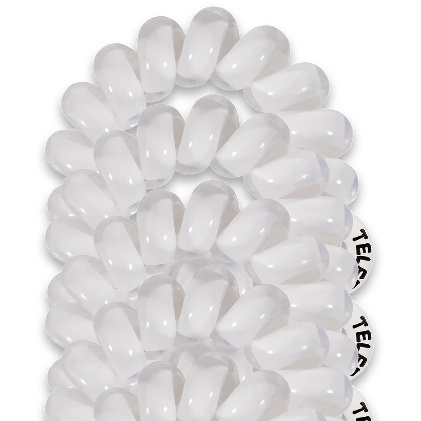 Teleties Hair Tie - Tiny Band Pack of 5 - Coconut White