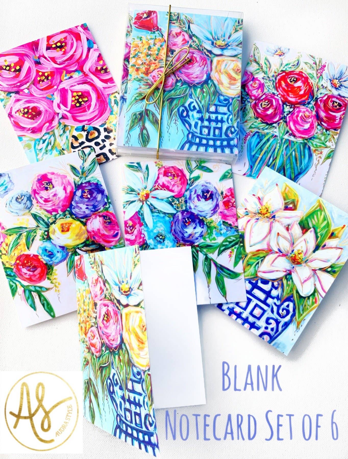 Bouquet Painting Blank Cards by Audra Style - Set of 6