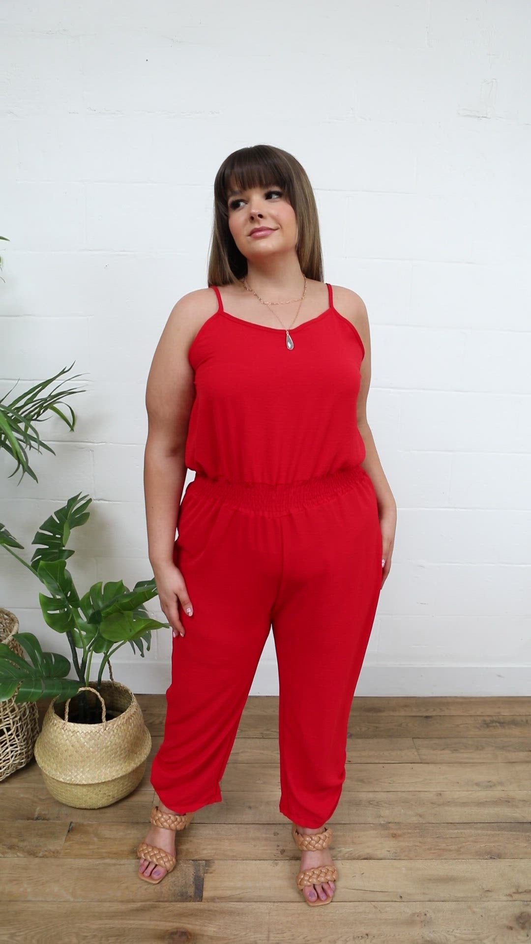 Livin' The Dream Jumpsuit in Red
