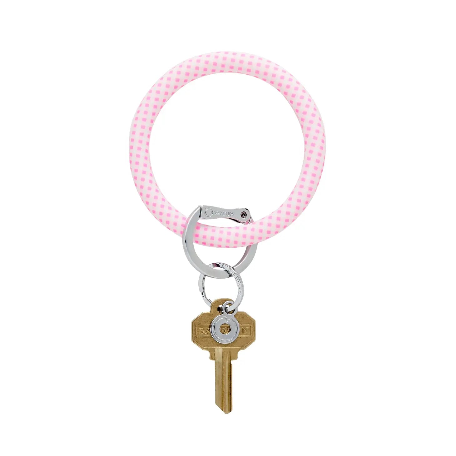 O-Venture Silicone Key Ring - Gingham Tickled Pink