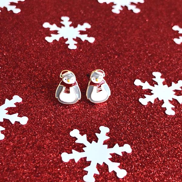 Holiday Cozy Penguin Signature Enamel Stud Earrings