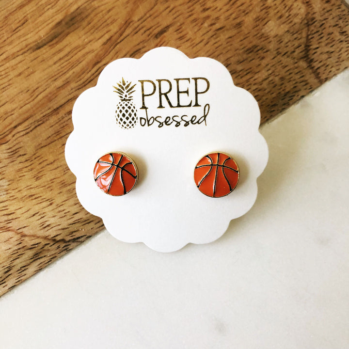 Basketball Signature Enamel Studs by Prep Obsessed