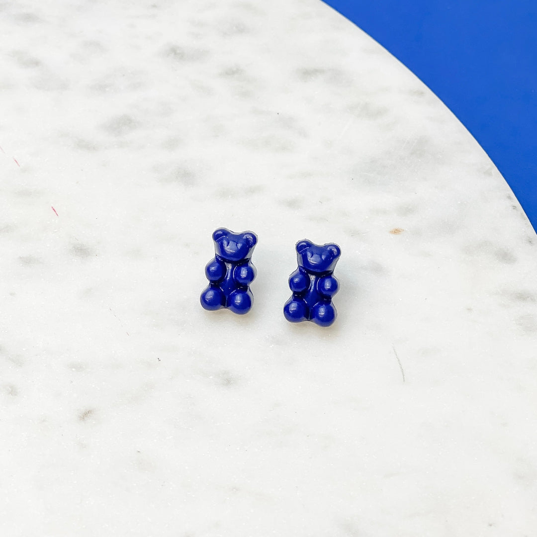 Gummy Bear Stud Earrings - Cobalt