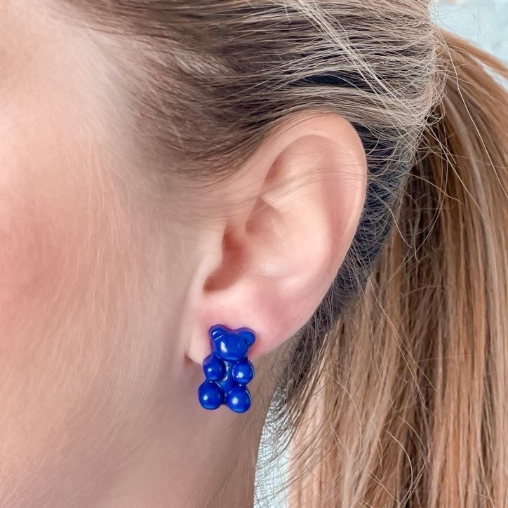 Gummy Bear Stud Earrings - Cobalt