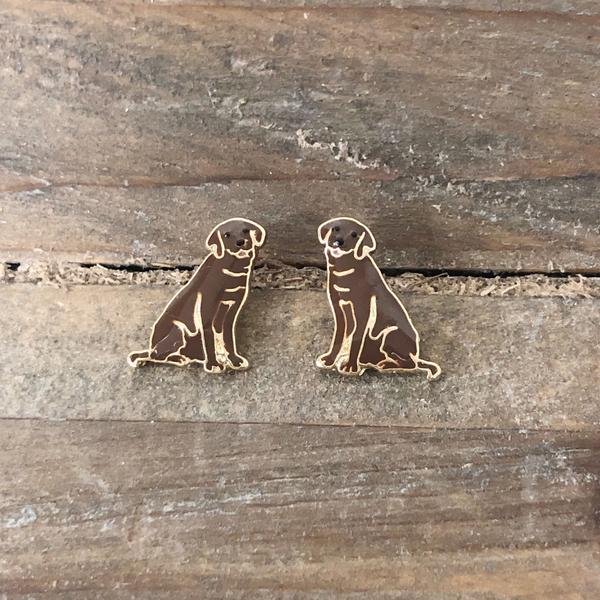 Signature Pet Enamel Studs by Prep Obsessed - Chocolate Lab