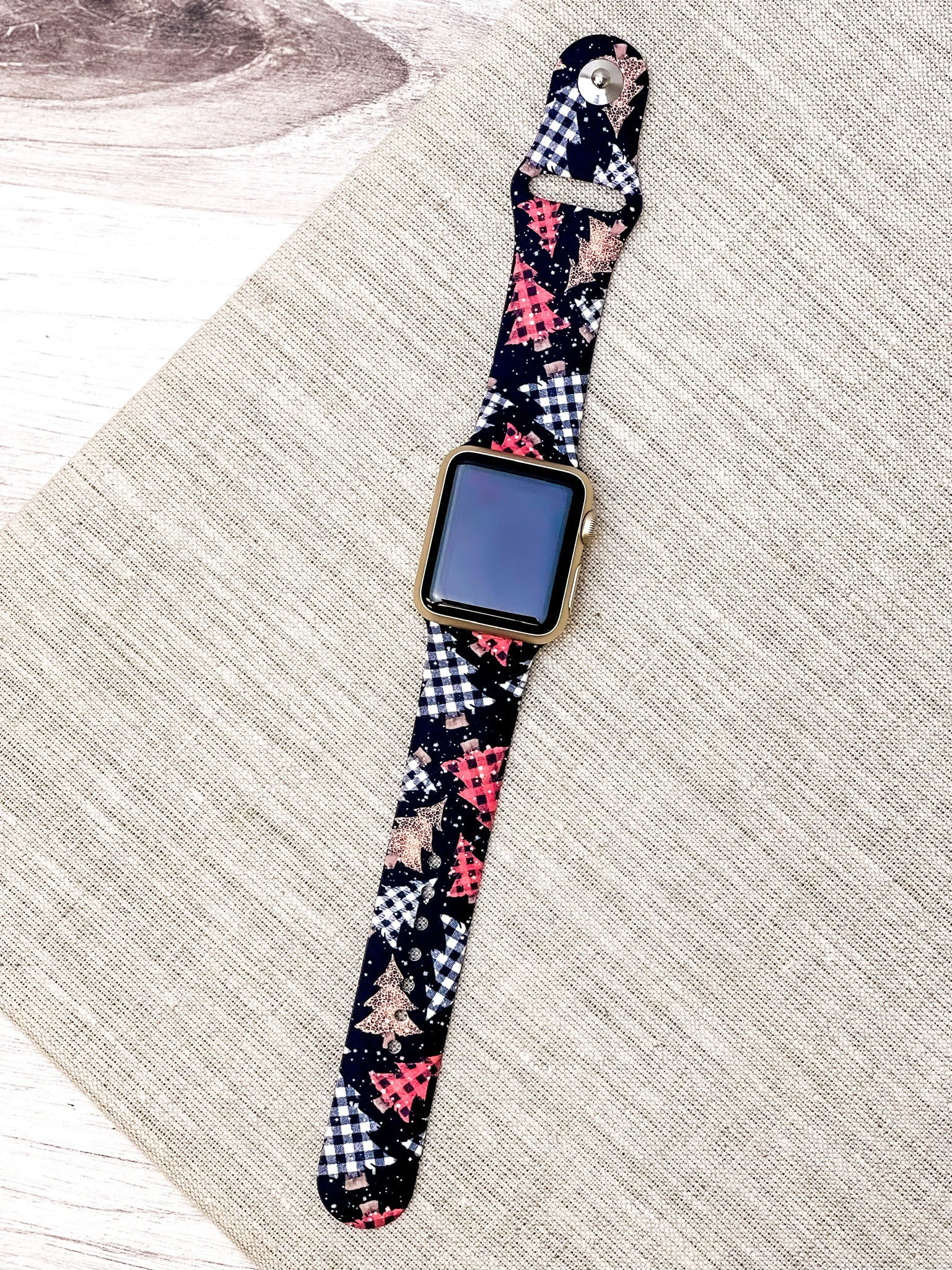 Silicone Checkered Pattern Smart Apple Watch Bands Wristband