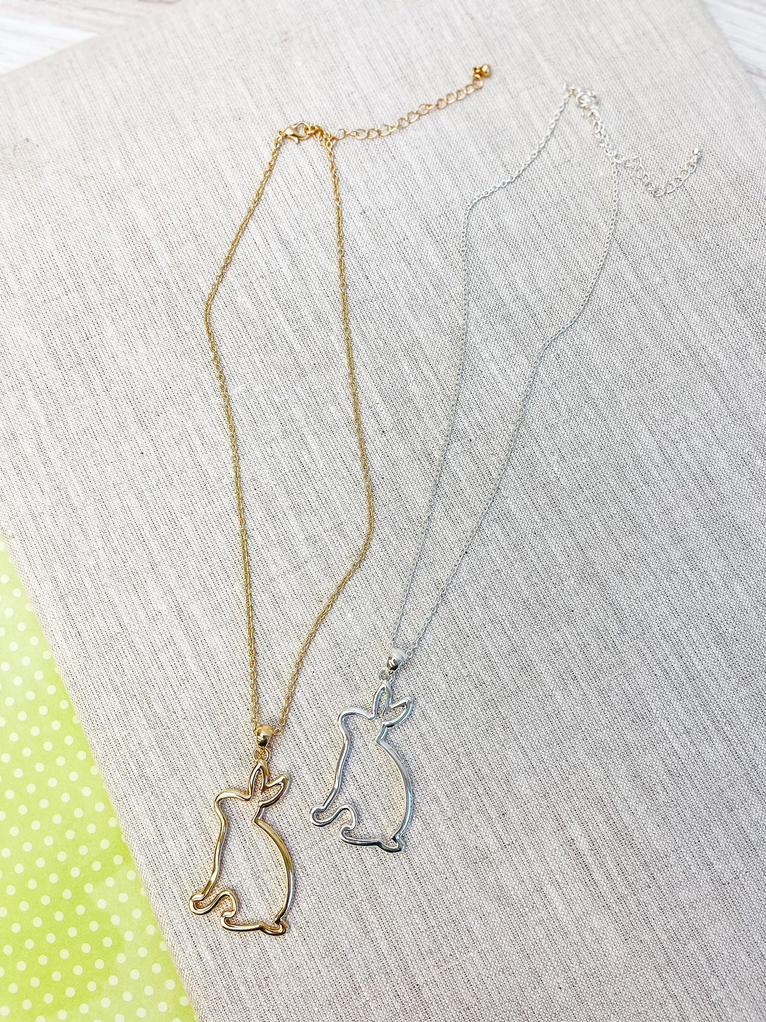 Bunny Cutout Pendant Necklace - Gold