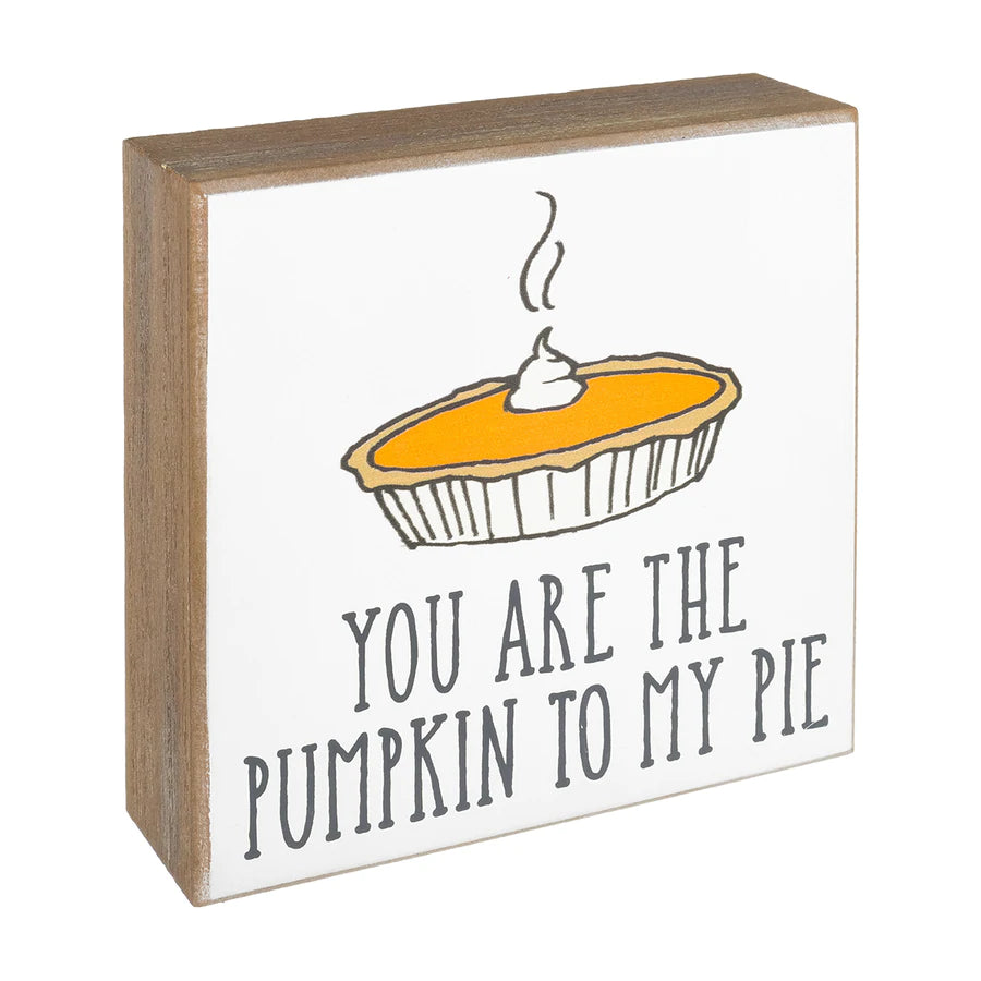 'You Are The Pumpkin To My Pie' Block Sign