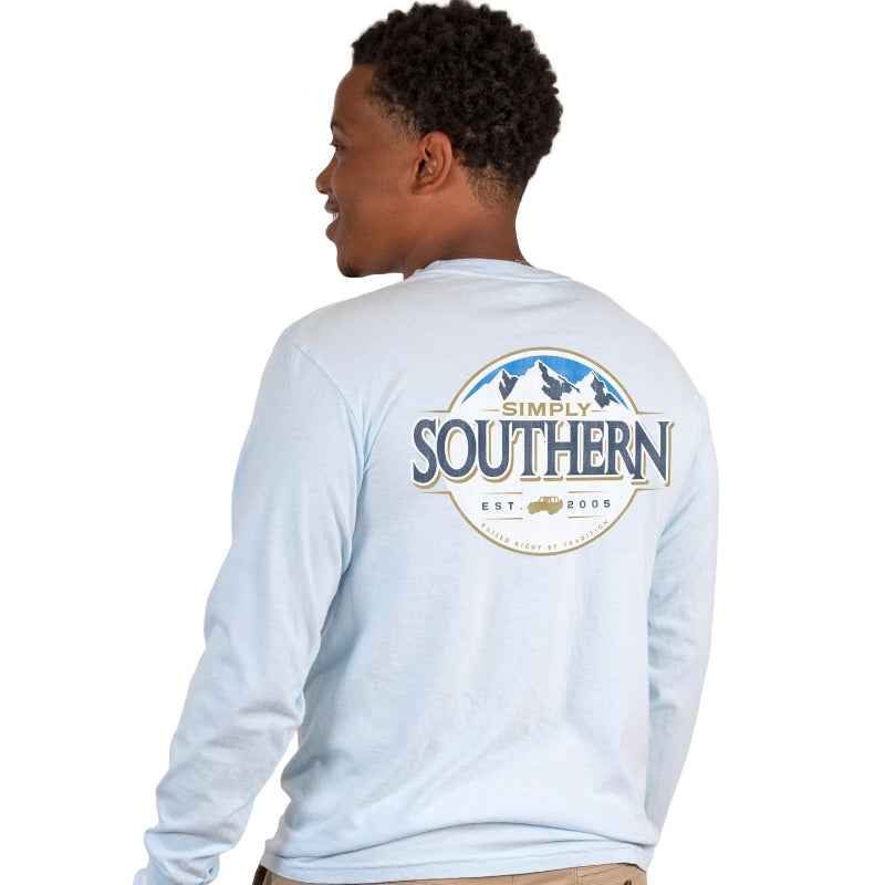 Mountain Chambray Logo Long Sleeve Tee by Simply Southern