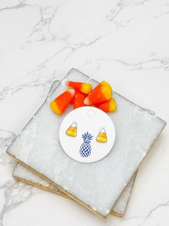 Candy Corn Signature Enamel Studs by Prep Obsessed