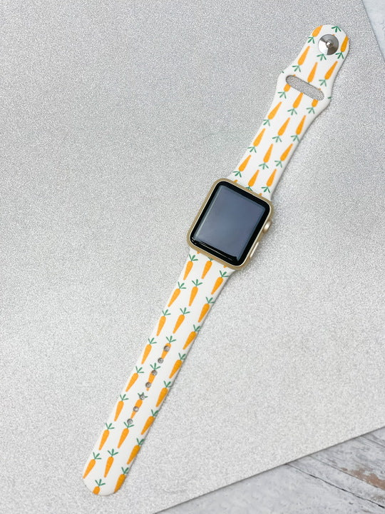 Carrot Printed Silicone Smart Watch Band