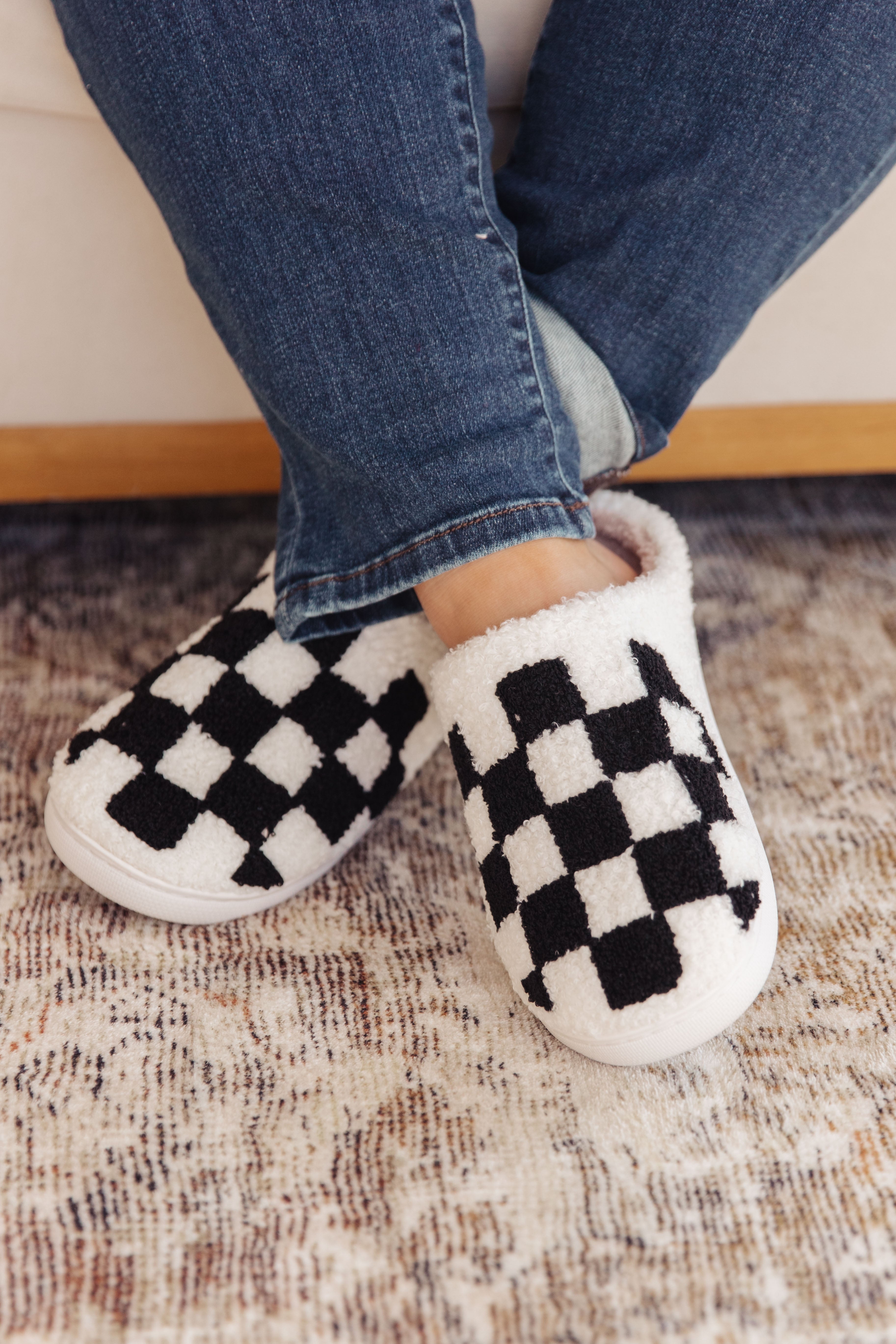Checked Out Slippers in Black - 2/13