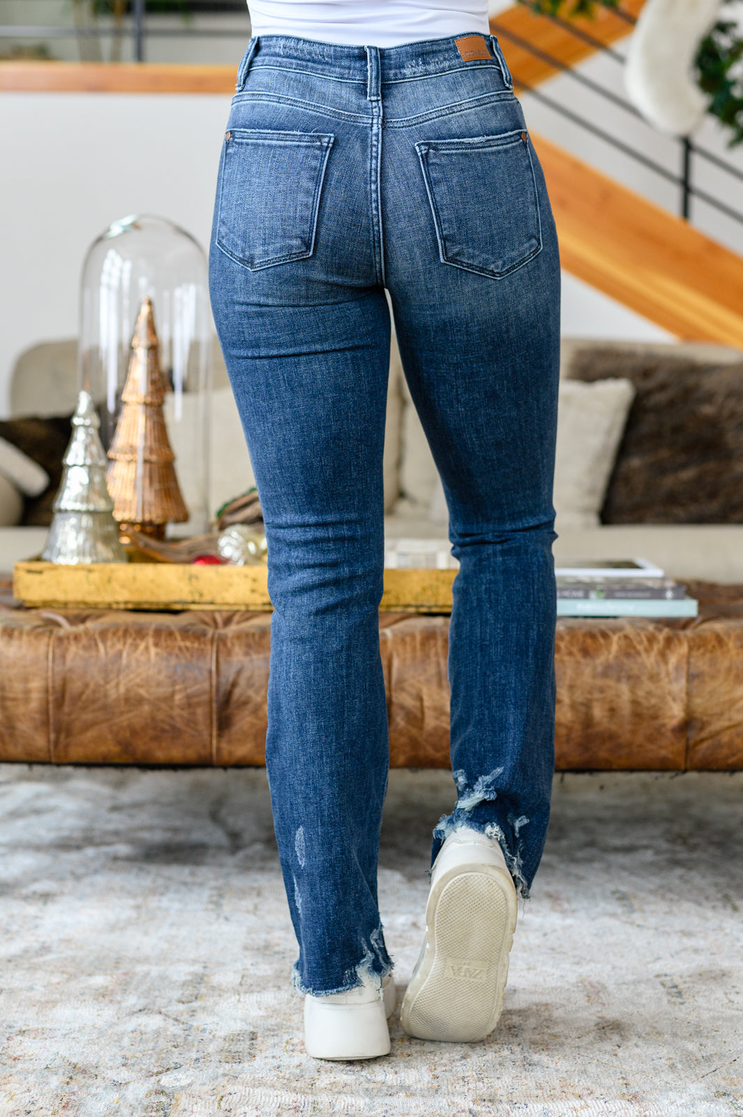 Christine High Contrast Slim Bootcut Destroyed Jeans by Judy Blue