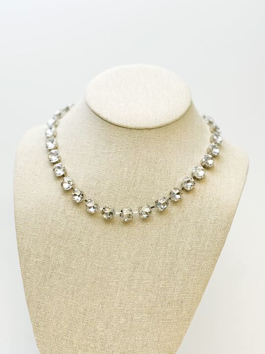 Chunky Glass Stone Necklace - Crystal