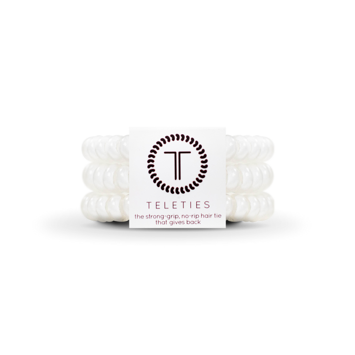 Teleties Hair Tie - Small Band Pack of 3 - Coconut White