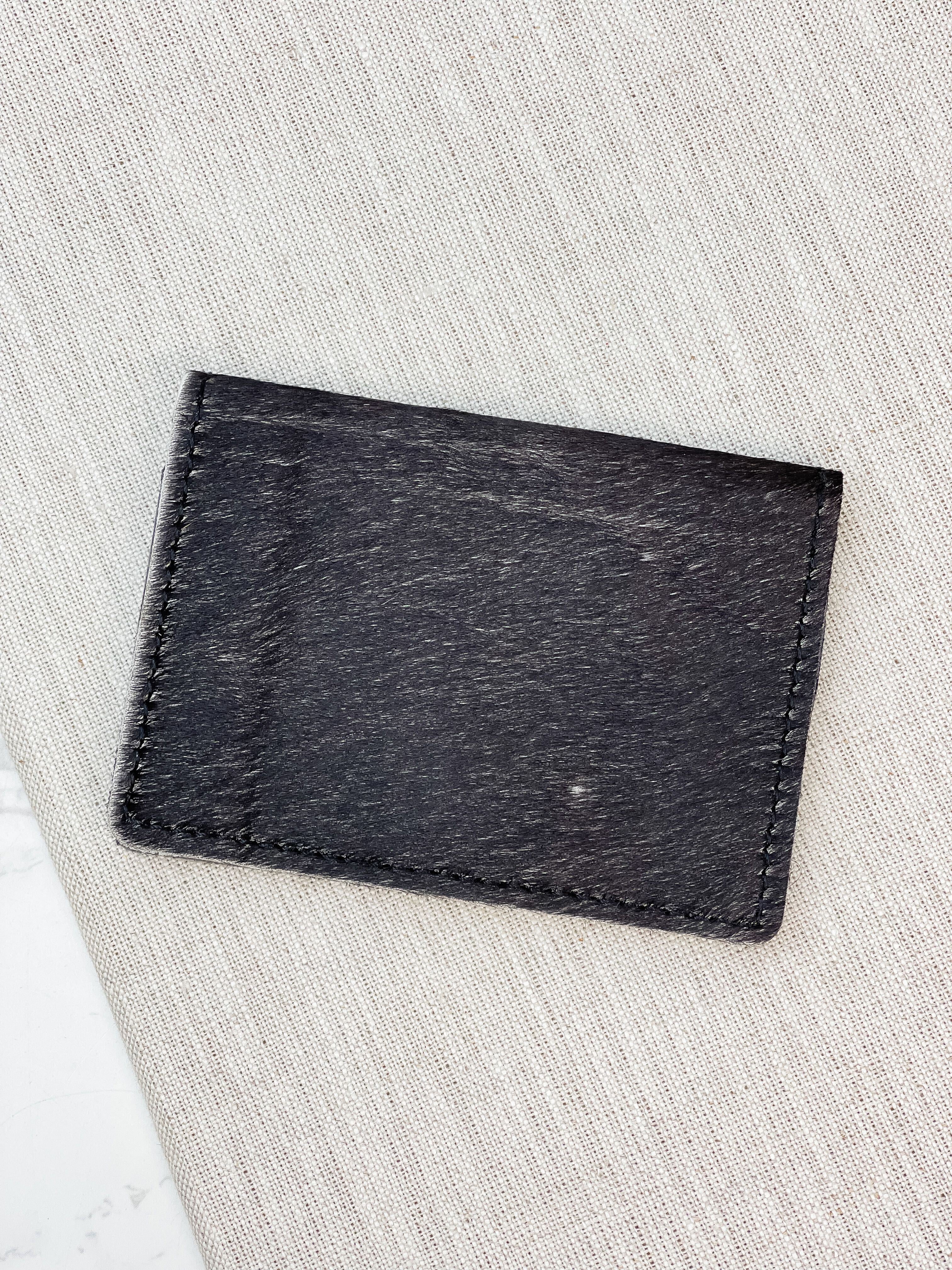 Leather Credit Card Holder - Black & White