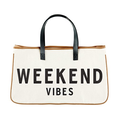 'Weekend Vibes' Canvas Tote