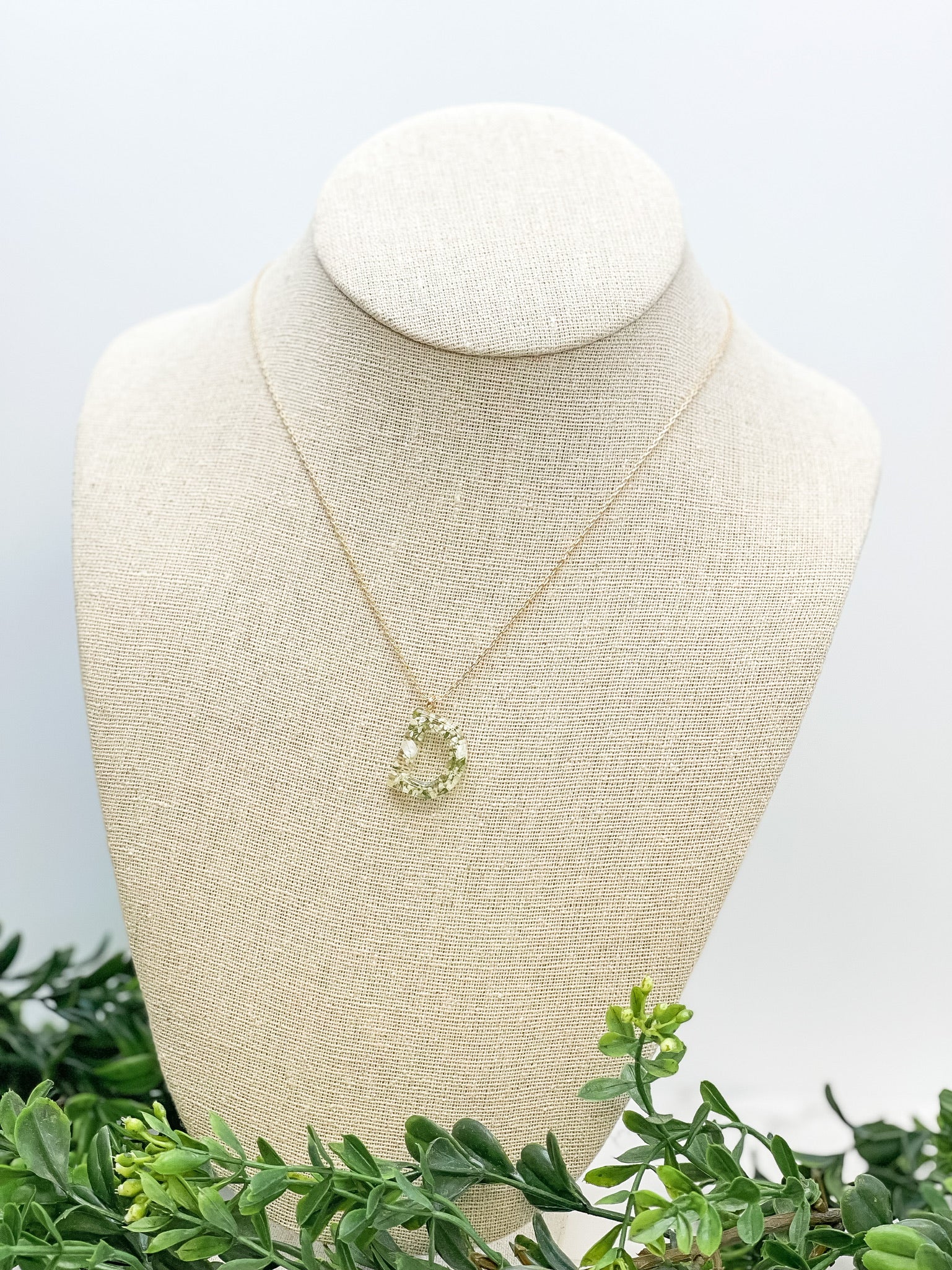 Flower Initial Pendant Necklace