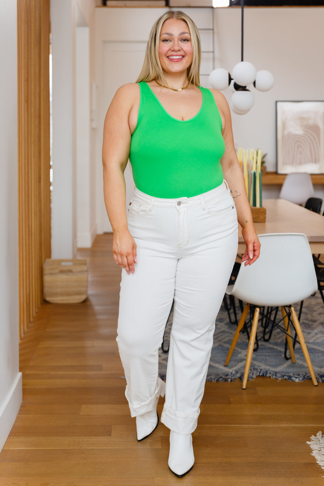 Judy Blue Final Sale: Diana Straight Leg Jeans In White by Judy Blue