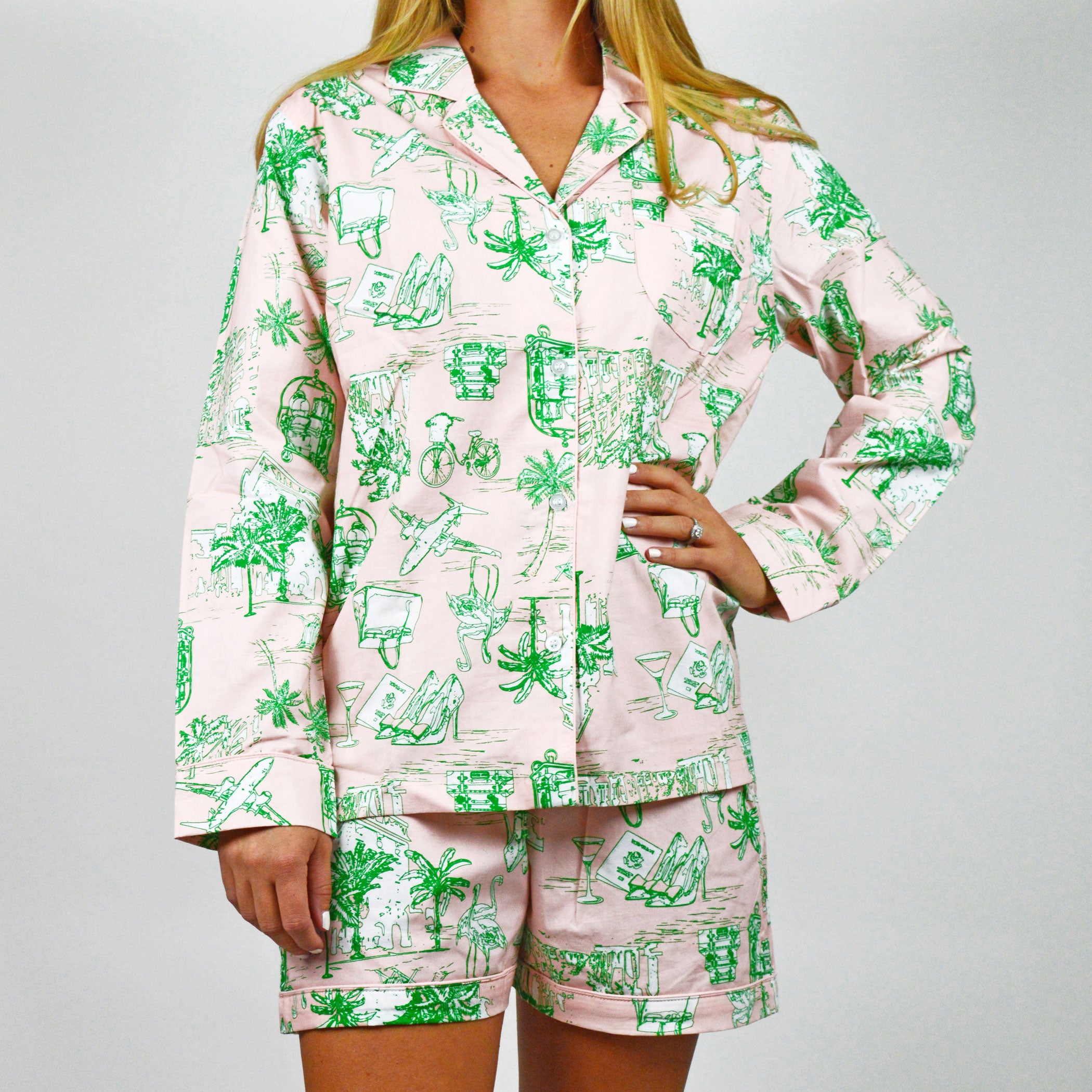 Palm Beach Pink Pajama Set