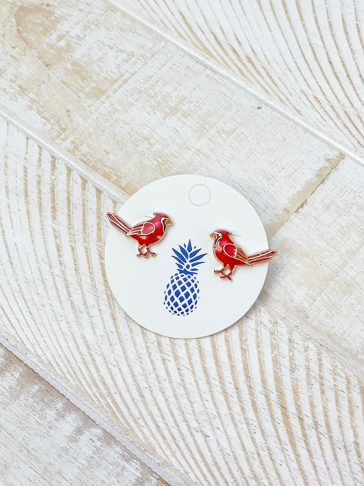 Cardinal Signature Enamel Studs by Prep Obsessed
