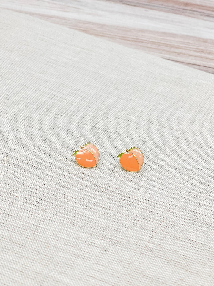 Peach Signature Enamel Studs by Prep Obsessed