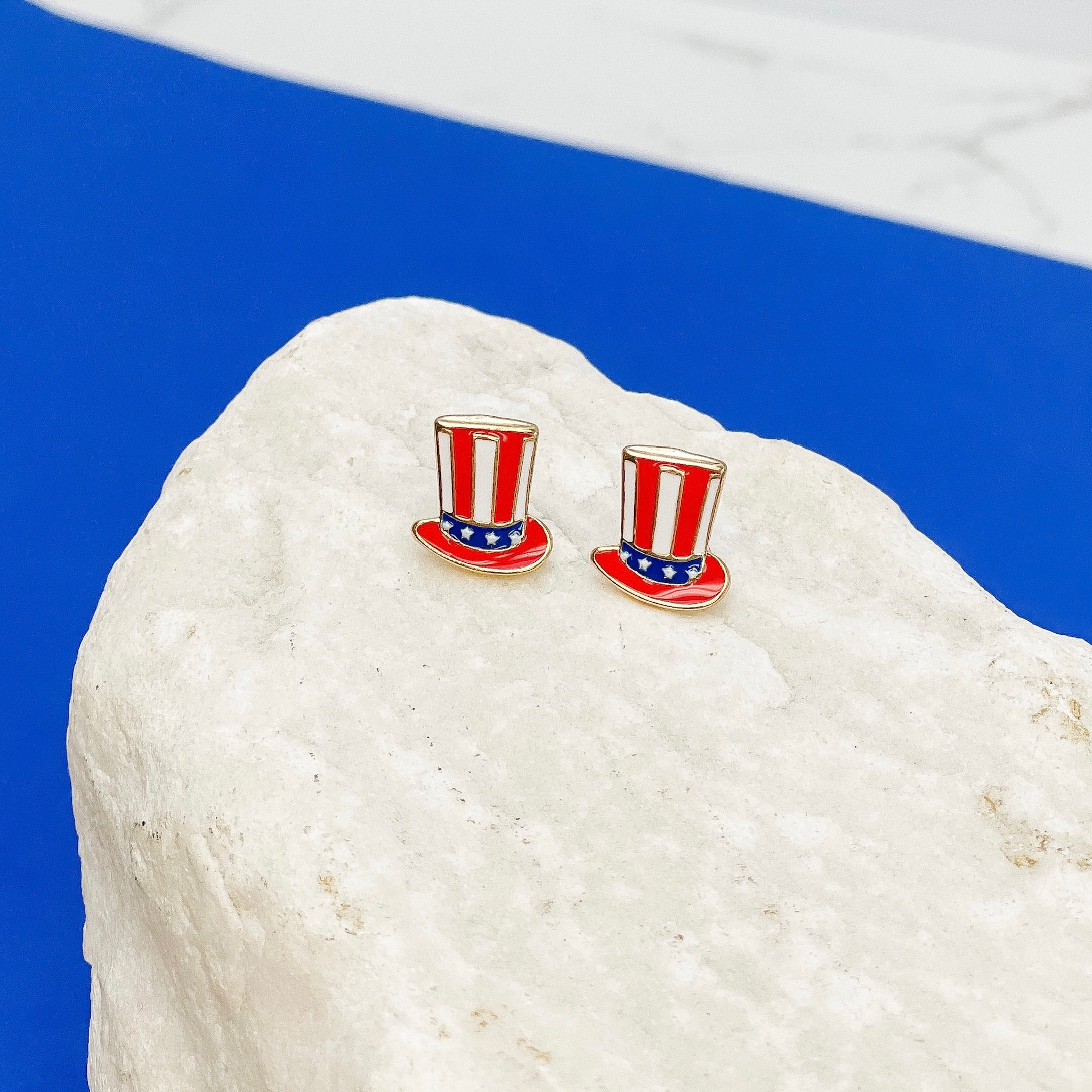Uncle Sam's Hat Signature Enamel Studs by Prep Obsessed